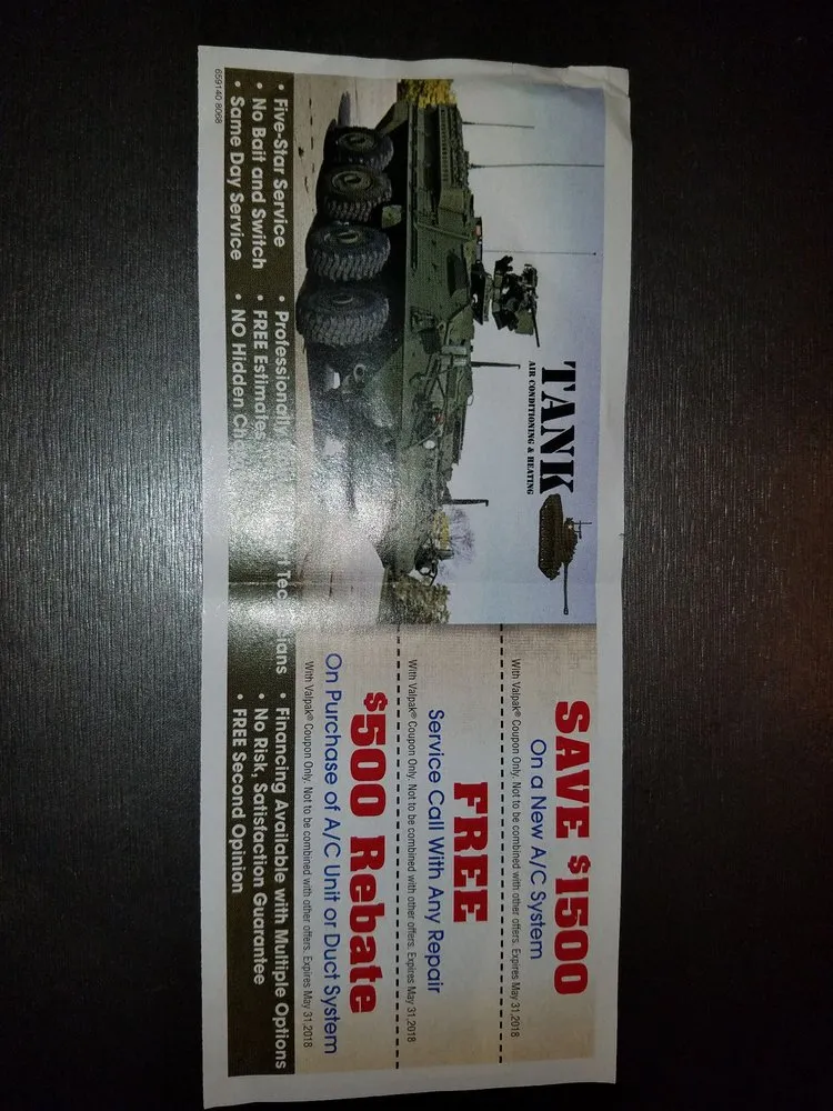 Slide of Tank Air Conditioning & Heating