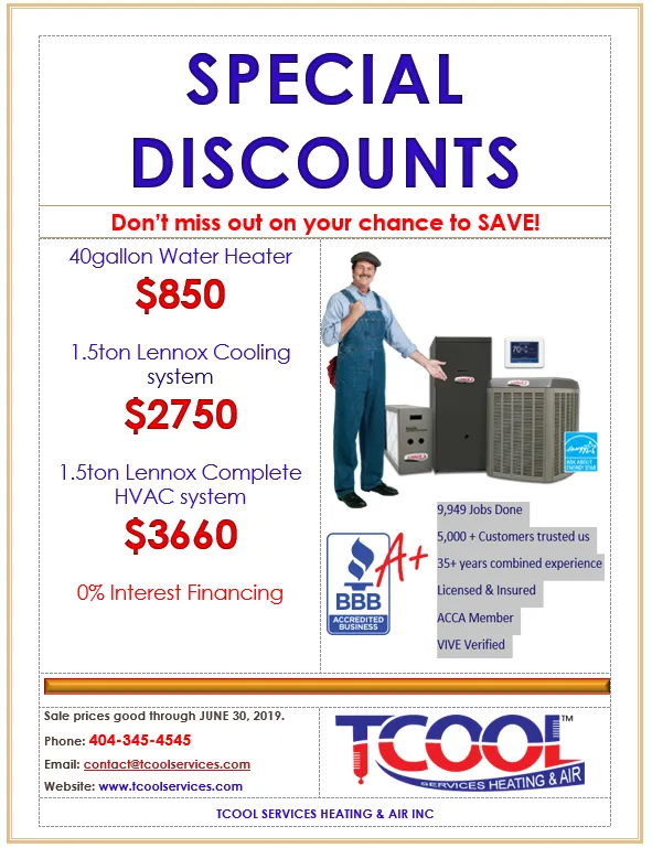Slide of TCOOL Services Heating & Air