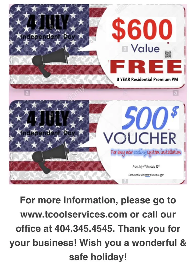 Slide of TCOOL Services Heating & Air