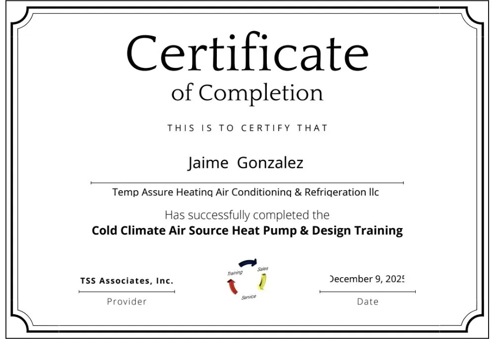 Slide of Temp Assure Heating Air Conditioning & Refrigeration