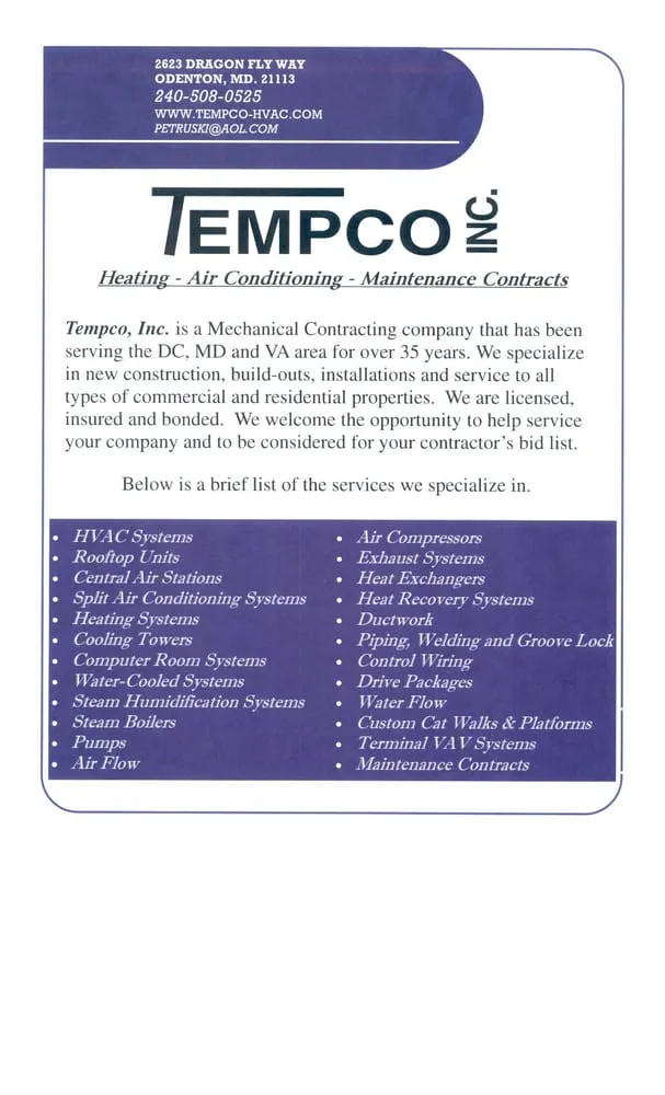 Slide of Tempco