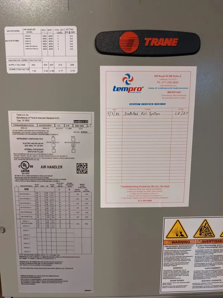Slide of Tempro Heating and Air