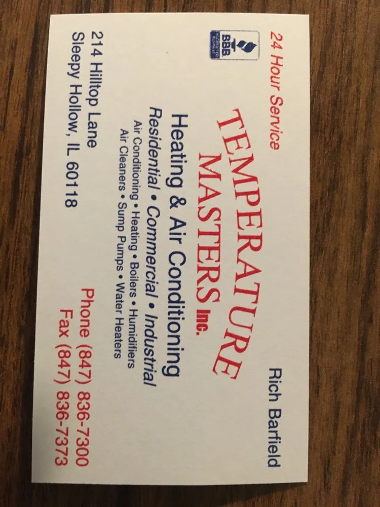 Slide of Tempurature Masters Inc