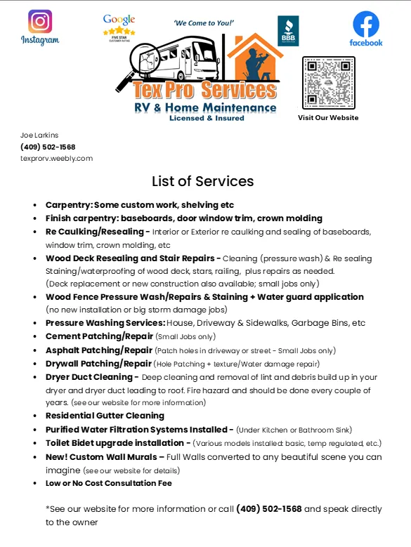 Slide of Tex Pro RV & Home Maintenance Services