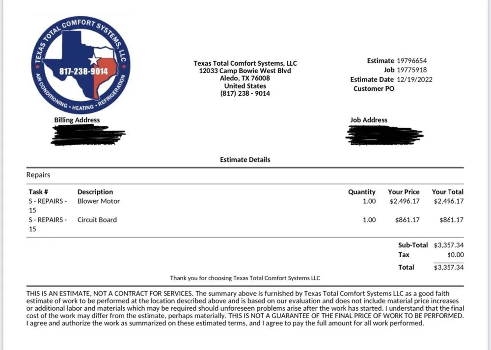 Slide of Texas Total Comfort Systems