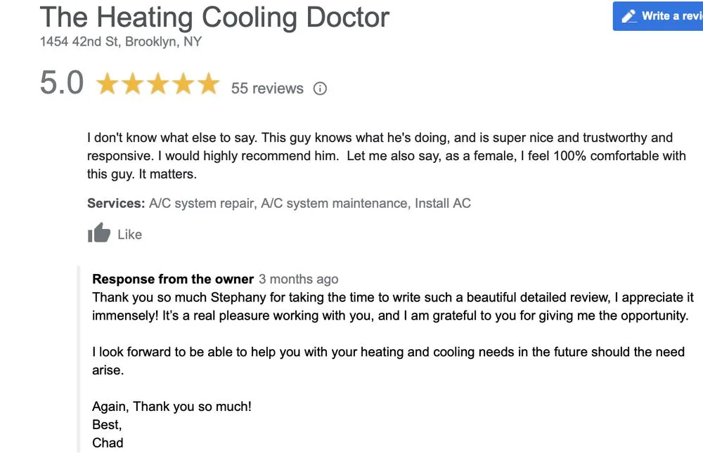 Slide of The Heating Doctor