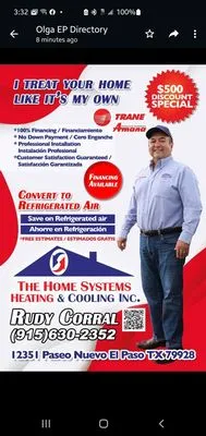 The Home Systems Heating And Cooling Logo
