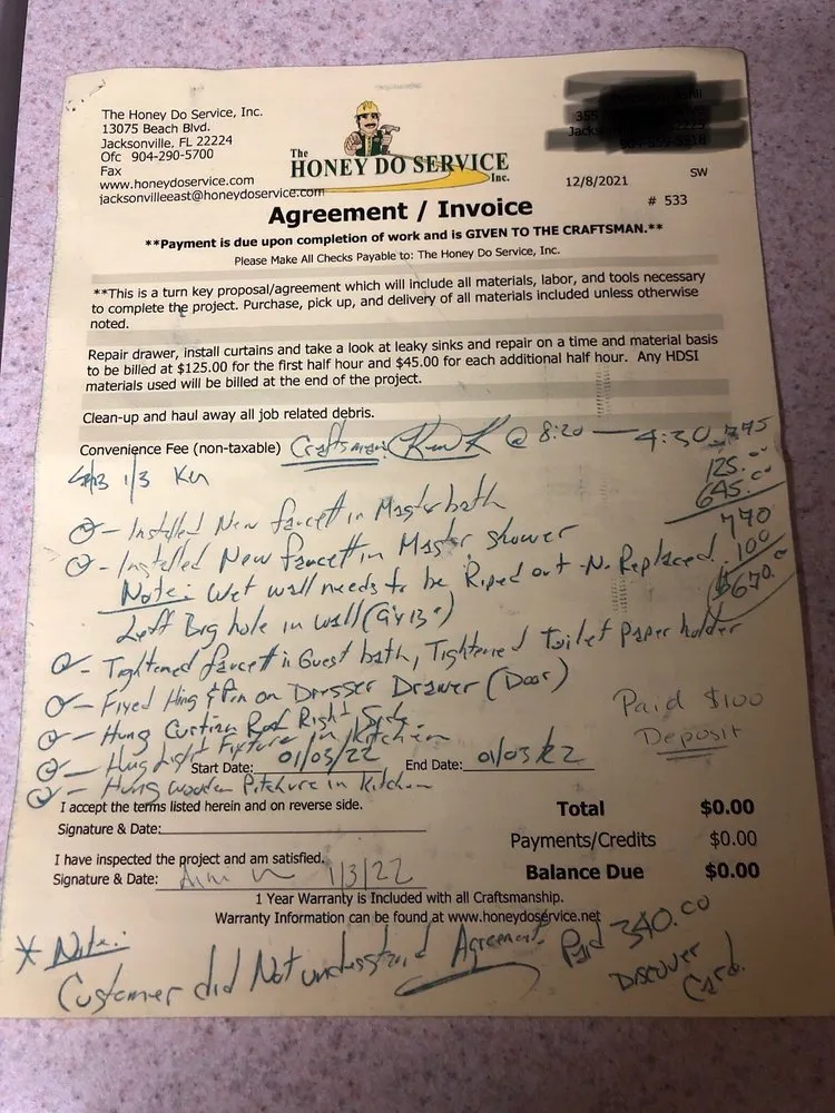 Slide of The Honey Do Service - Jacksonville