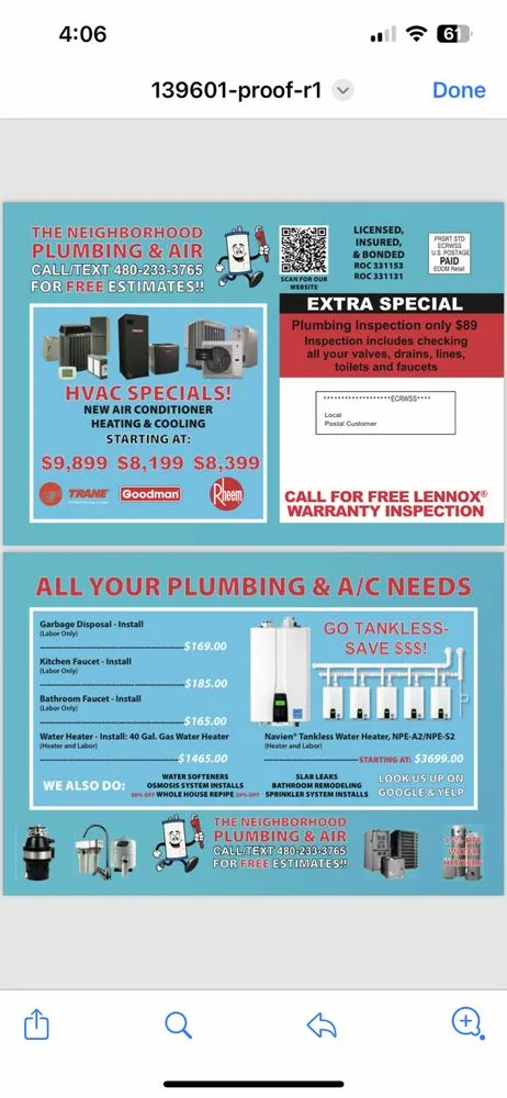 Slide of The Neighborhood Plumbing and Air