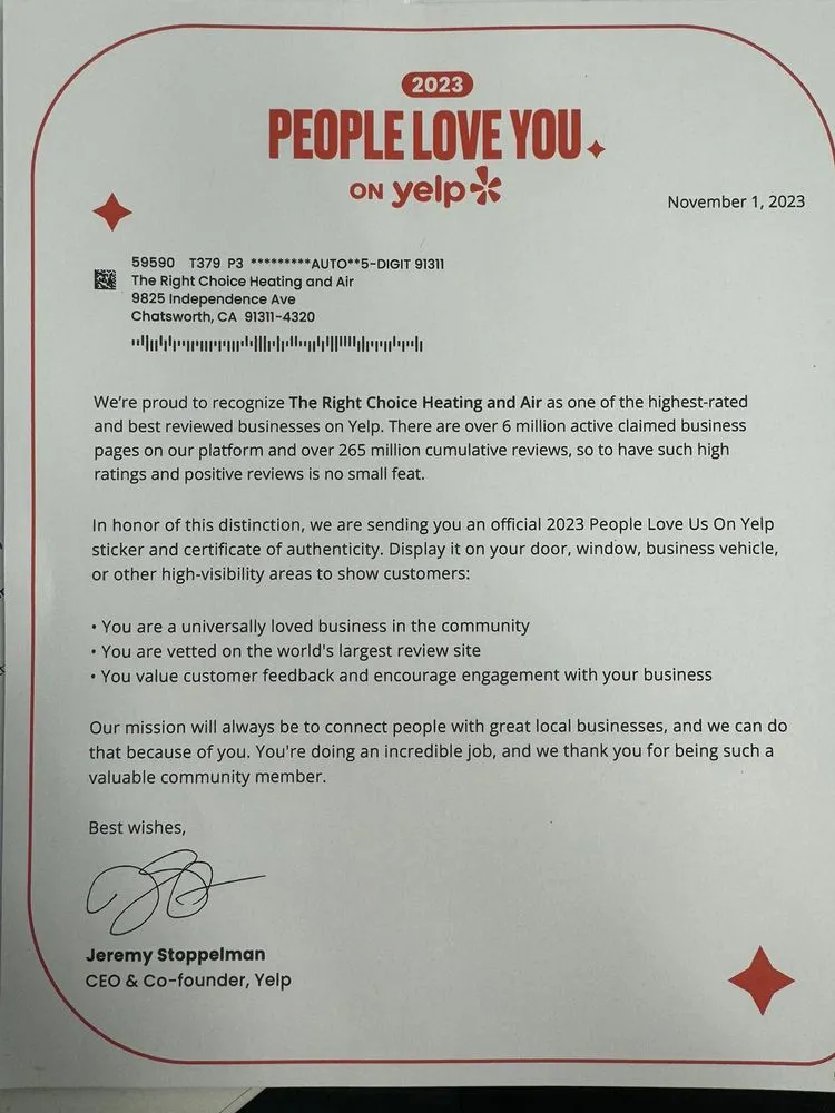 Slide of The Right Choice Heating and Air