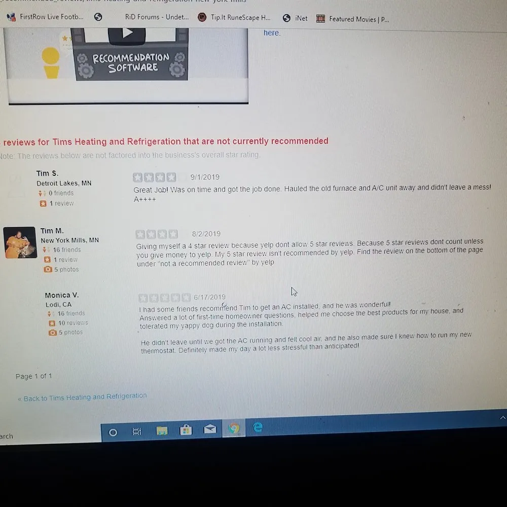 Slide of Tims Heating and Refrigeration