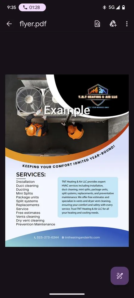 Slide of TNT Heating and Air