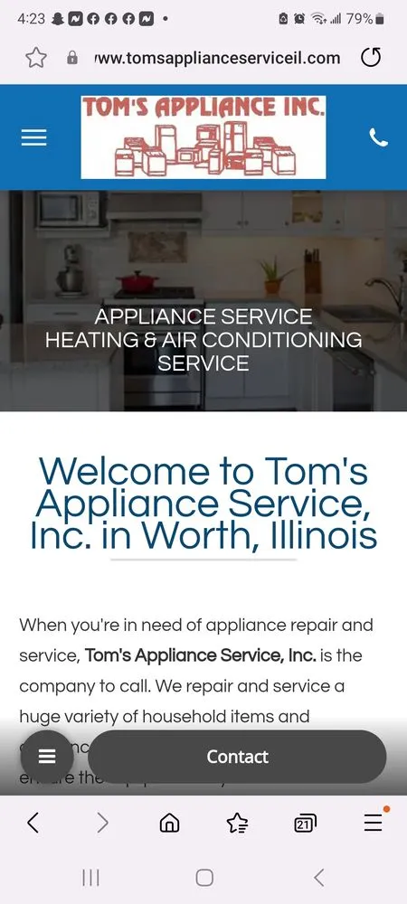 Slide of Tom's Appliance Service