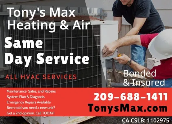 Tony's Max Heating & Air Logo