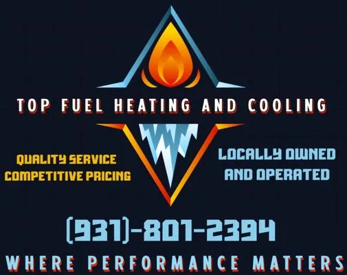 Top fuel heating and cooling Logo