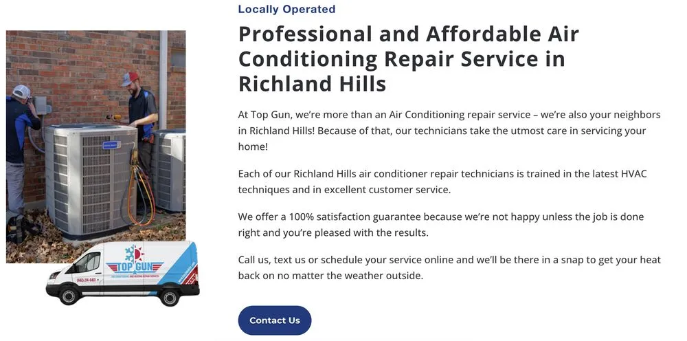 Slide of Top Gun Heating and Air
