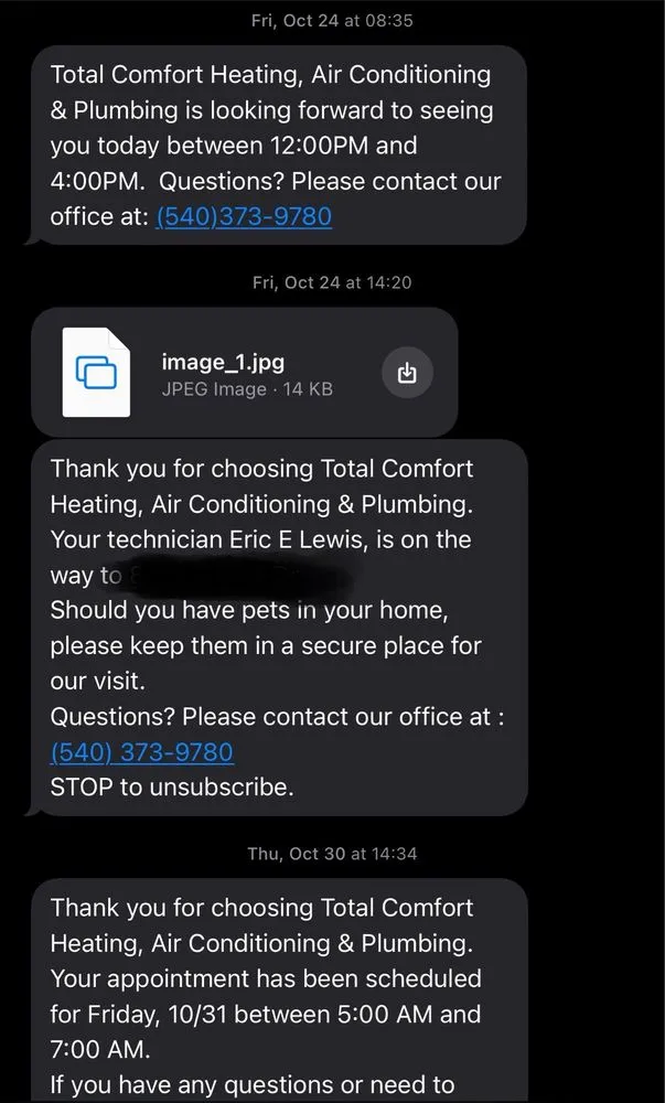 Slide of Total Comfort Heating, Air Conditioning & Plumbing