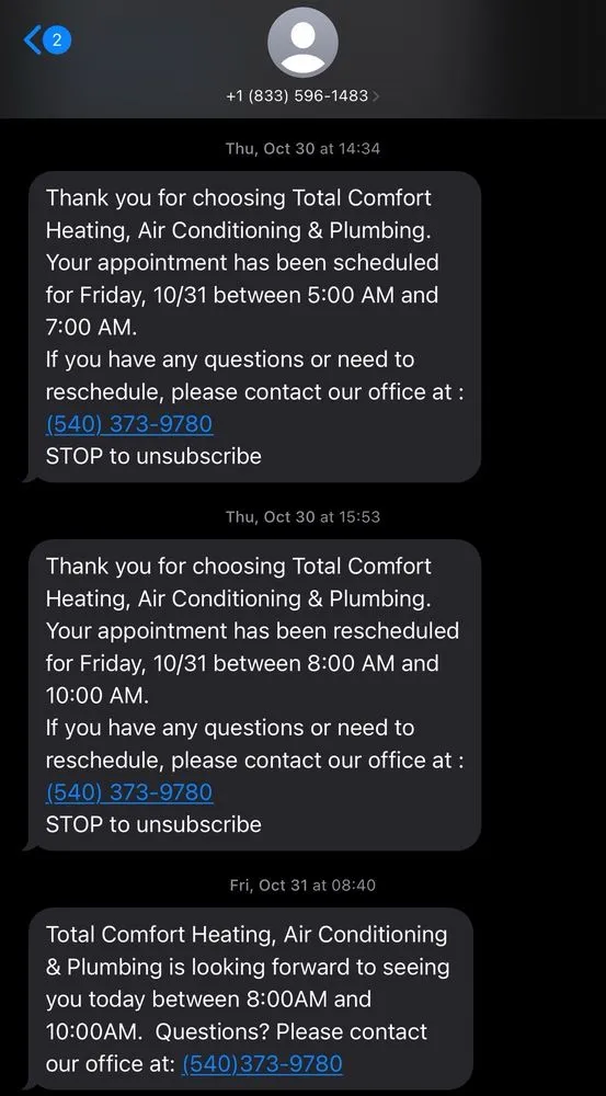 Slide of Total Comfort Heating, Air Conditioning & Plumbing