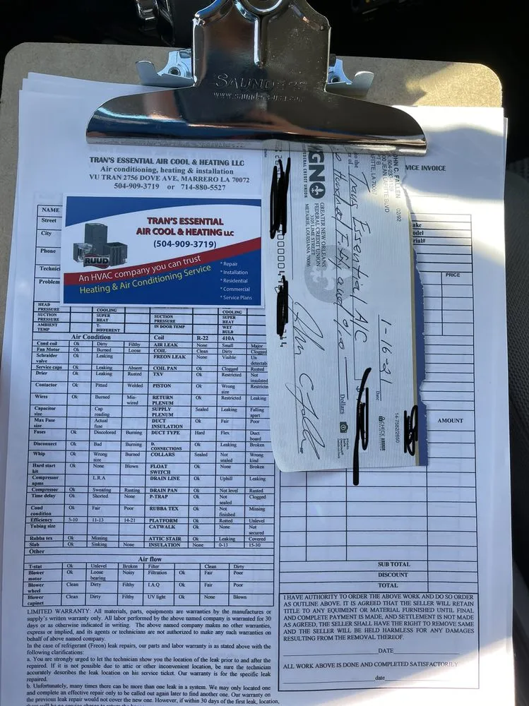 Slide of Tran’s Essential Air Cool & Heating