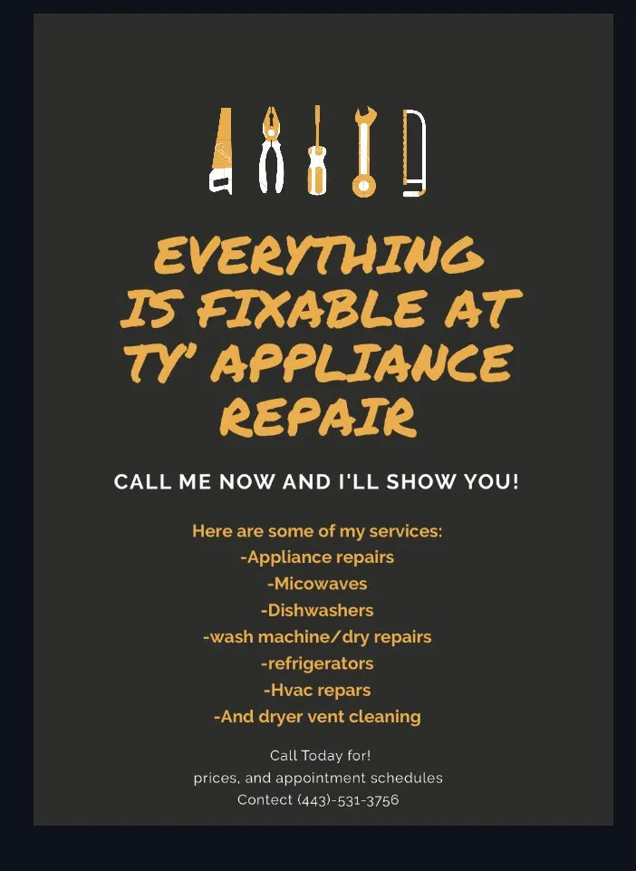Slide of Ty's appliance repair