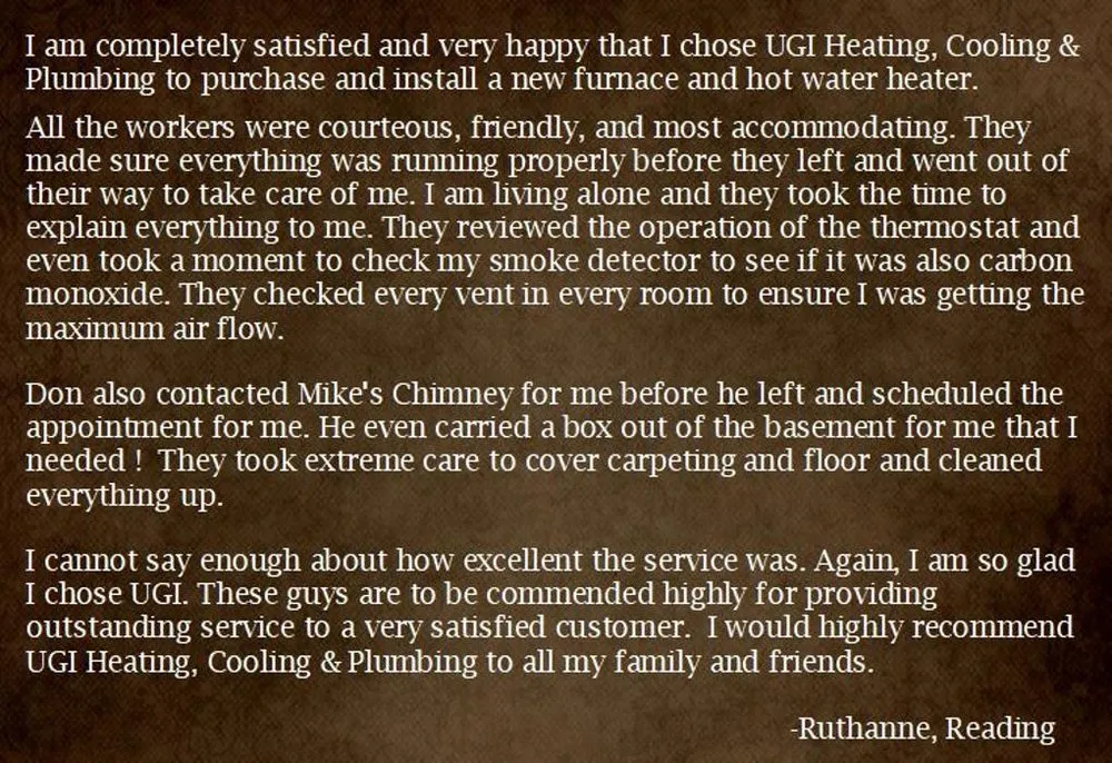 Slide of UGI Heating, Cooling & Plumbing