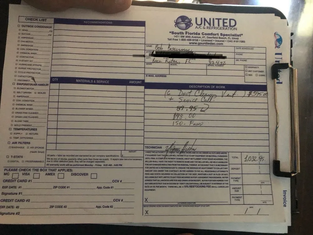 Slide of United A/C & Refrigeration