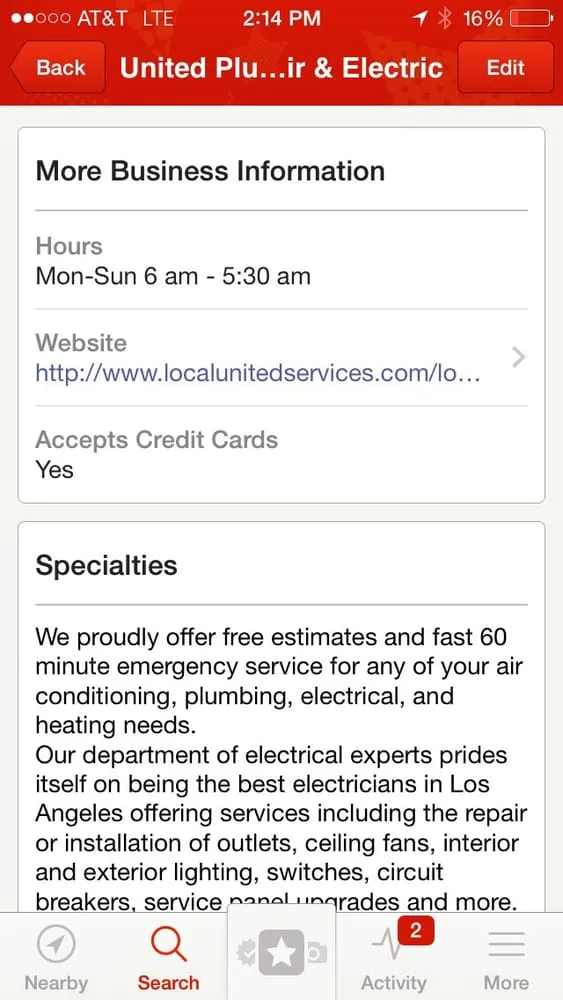 Slide of United Plumbing Heating Air & Electric