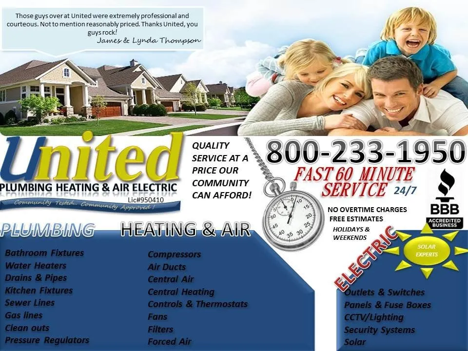 Slide of United Plumbing Heating Air & Electric