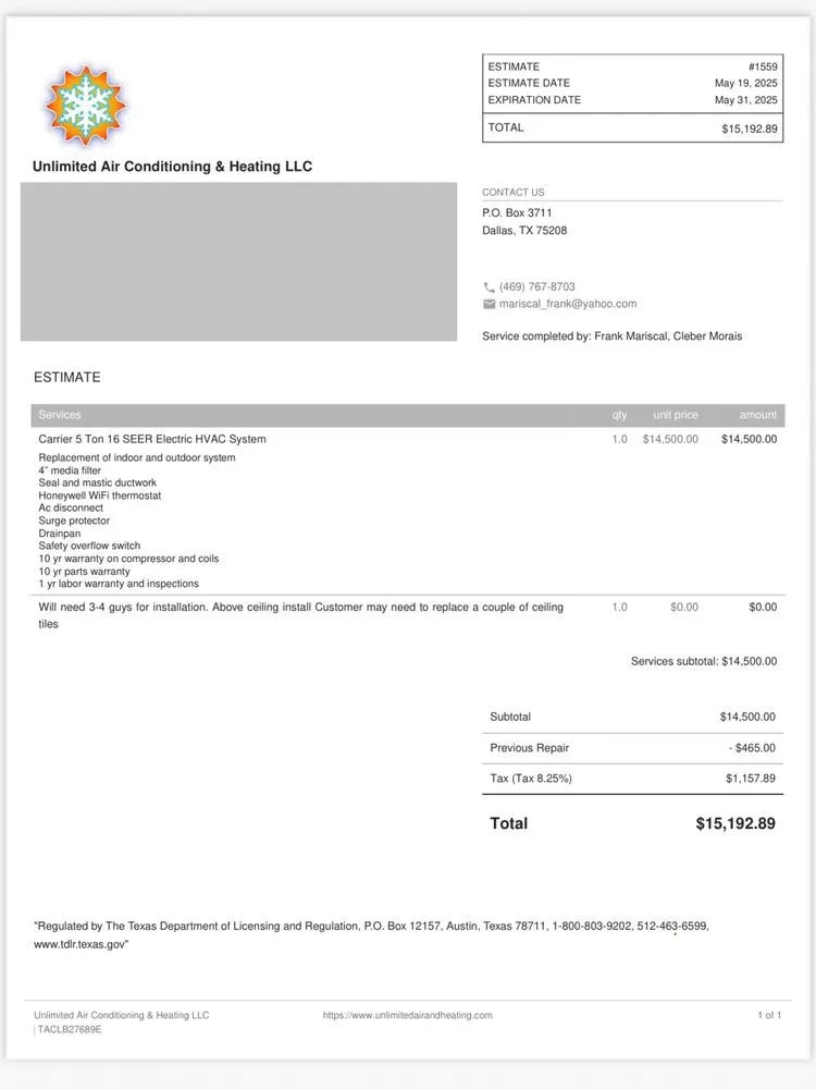 Slide of Unlimited Air Conditioning & Heating