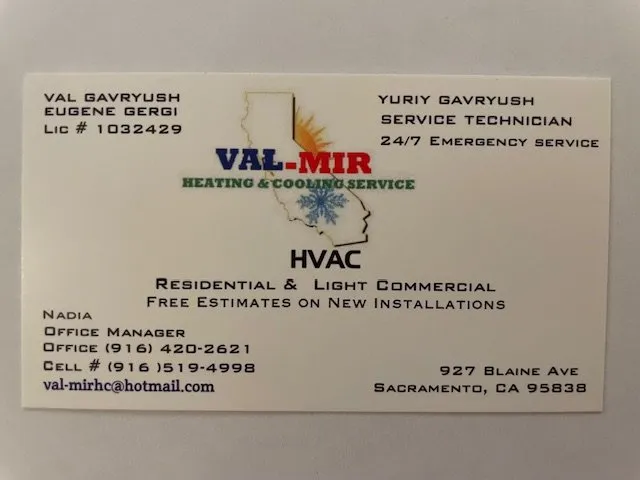 Slide of Val Mir Heating & Cooling Service