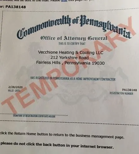 Slide of Vecchione Heating & Cooling