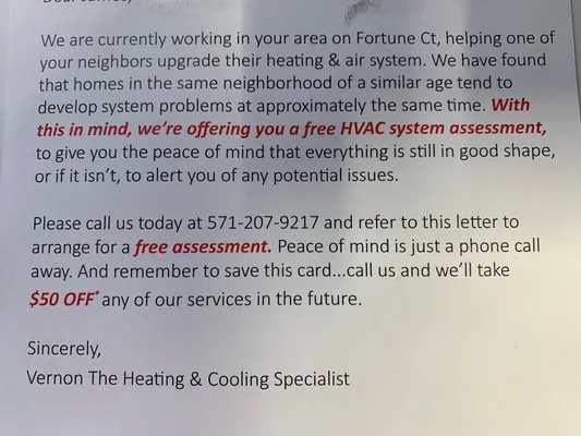 Vernon The Heating & Cooling Specialist Logo