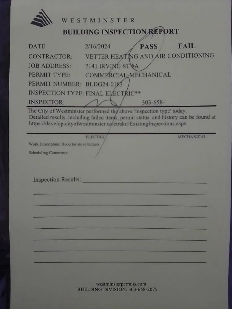 Slide of Vetter heating and air conditioning