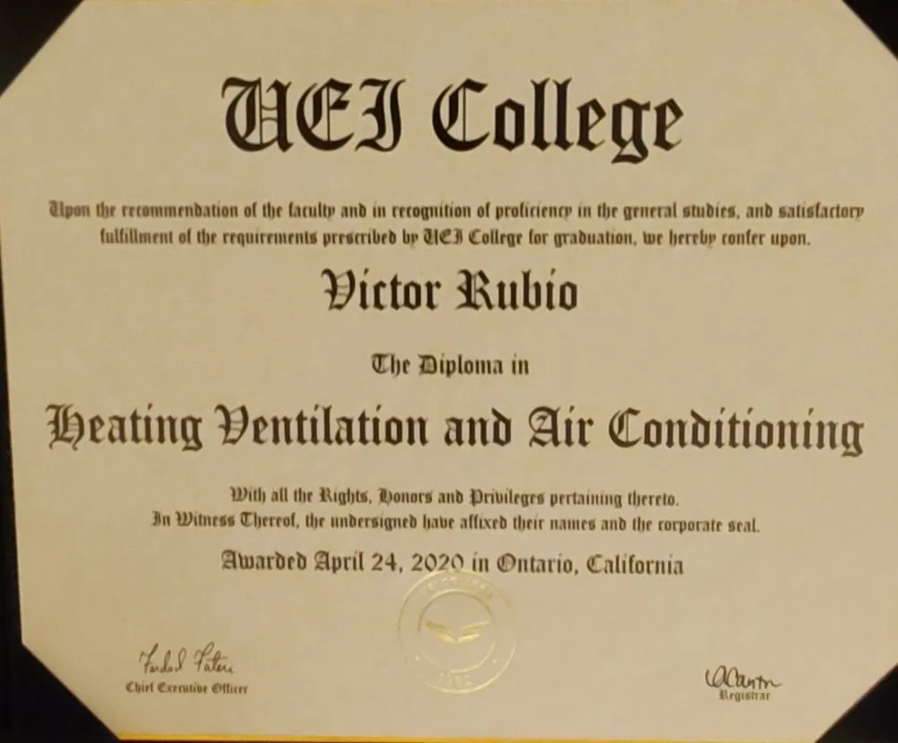 Slide of Vic's AC and Heating