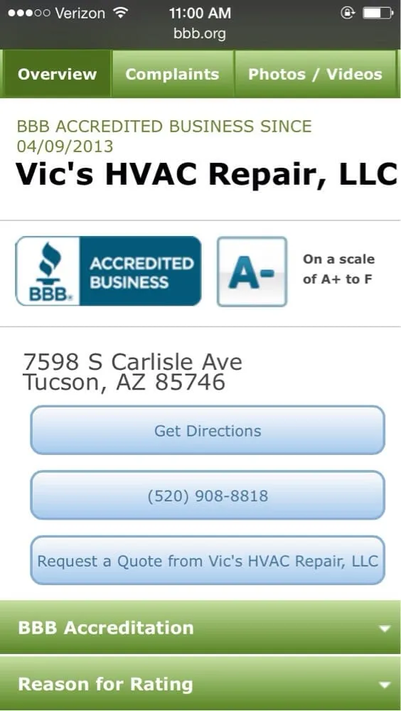 Slide of Vic's HVAC Repair