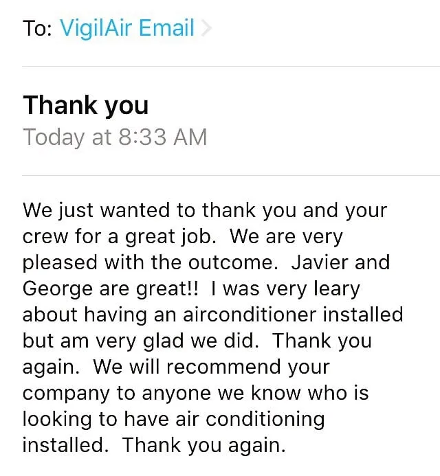 Slide of VigilAir Heating and Cooling