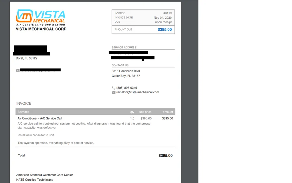 Slide of Vista Mechanical