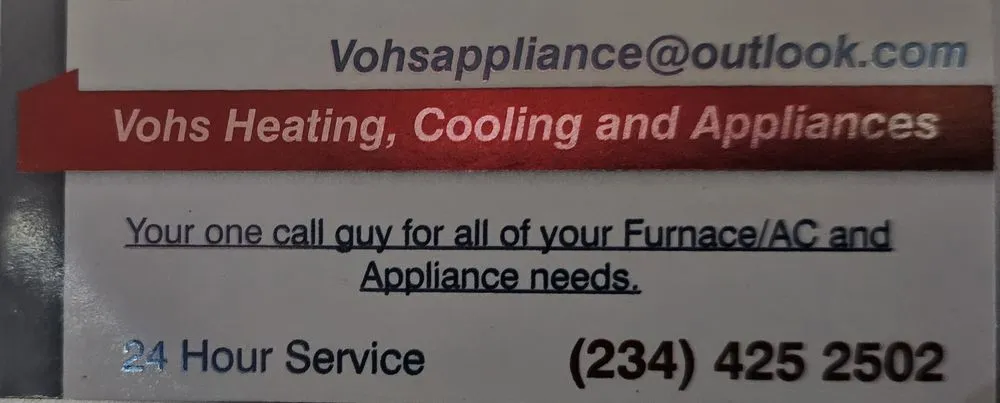 Slide of Vohs Heating Cooling & Appliances
