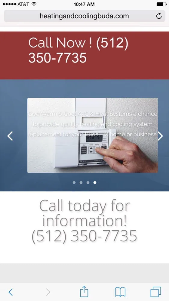 Slide of Warm Cool A/C & Heat Systems