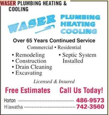 Slide of Waser Plumbing Heating & Cooling