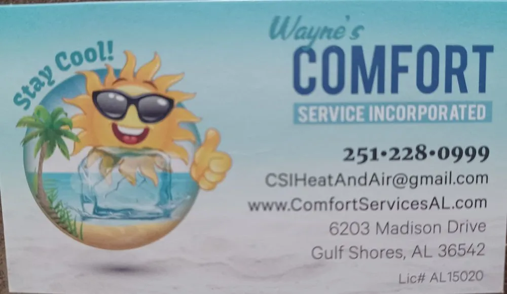 Slide of Wayne's Comfort Services