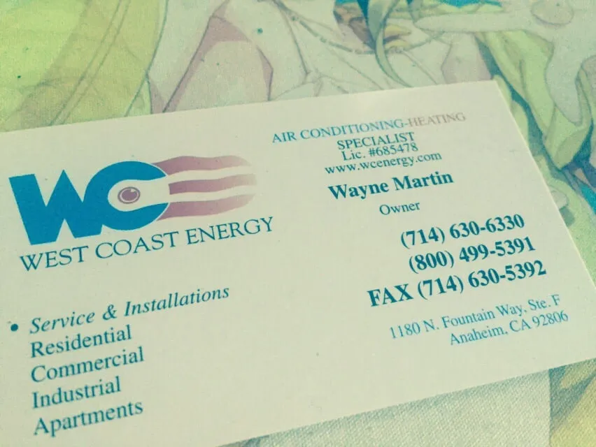 Slide of West Coast Energy