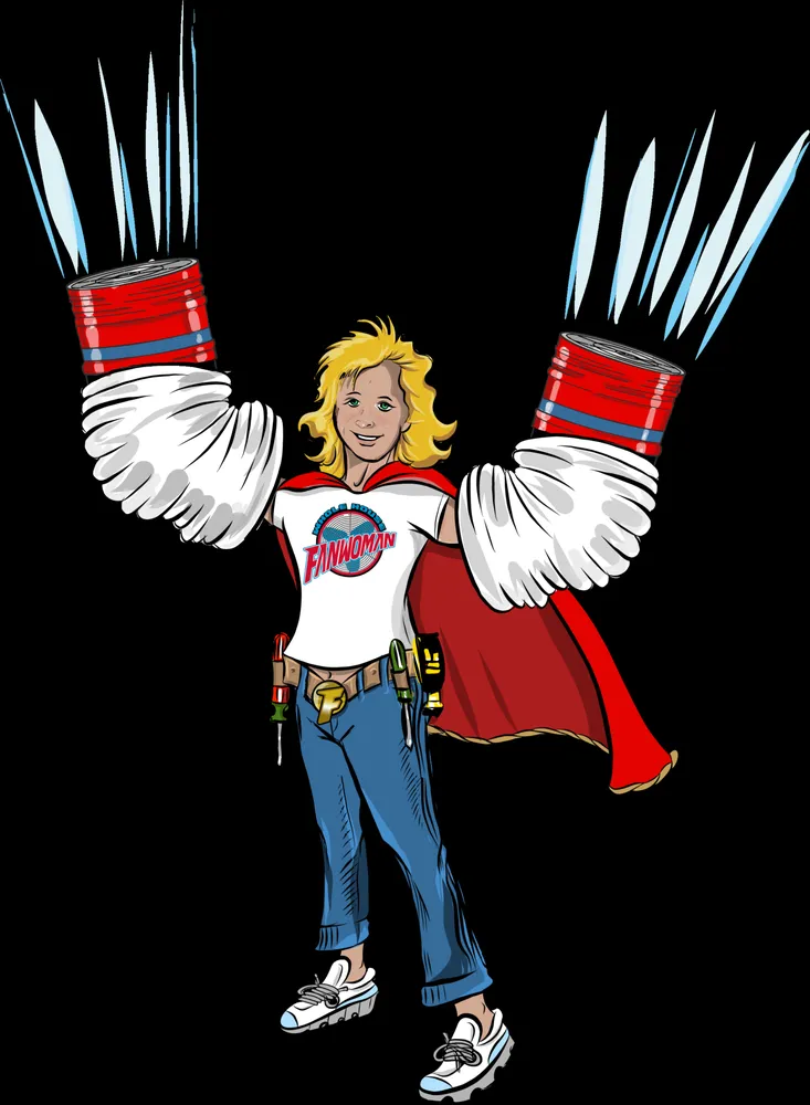 Slide of Whole House Fan Girl