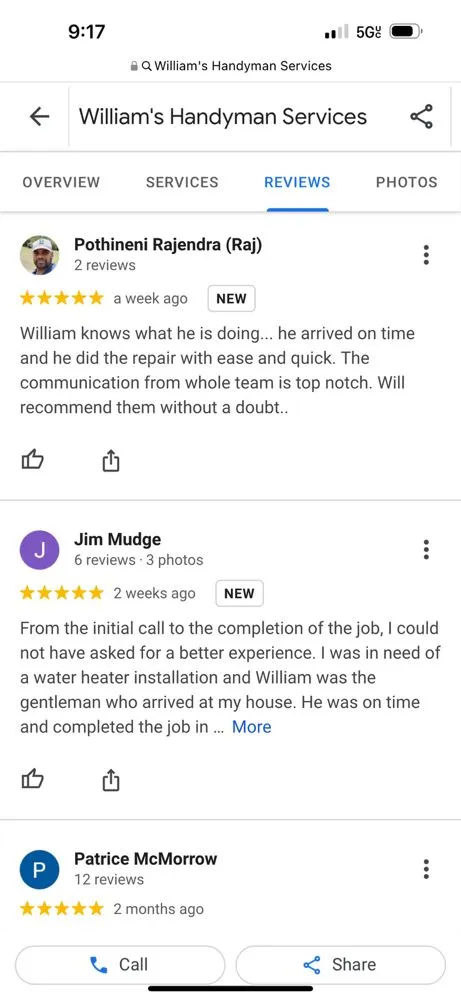 Slide of William's Handyman Services