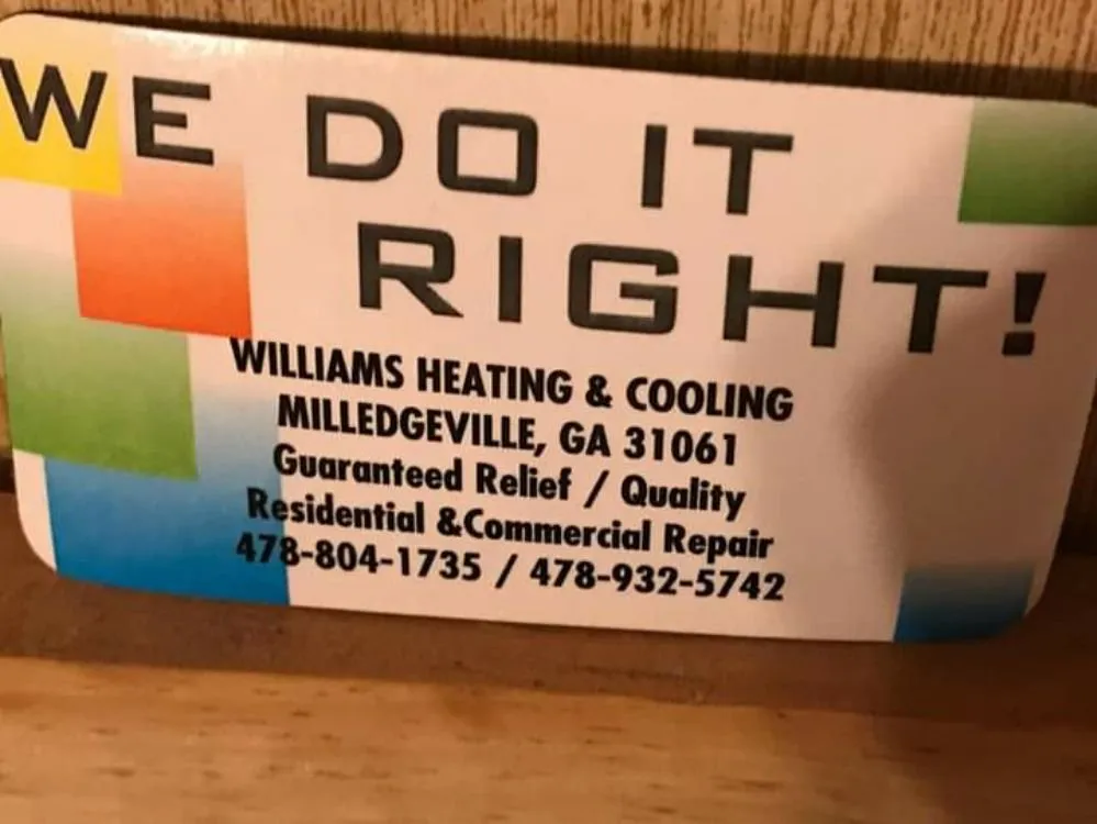 Slide of Williams Heating and Cooling