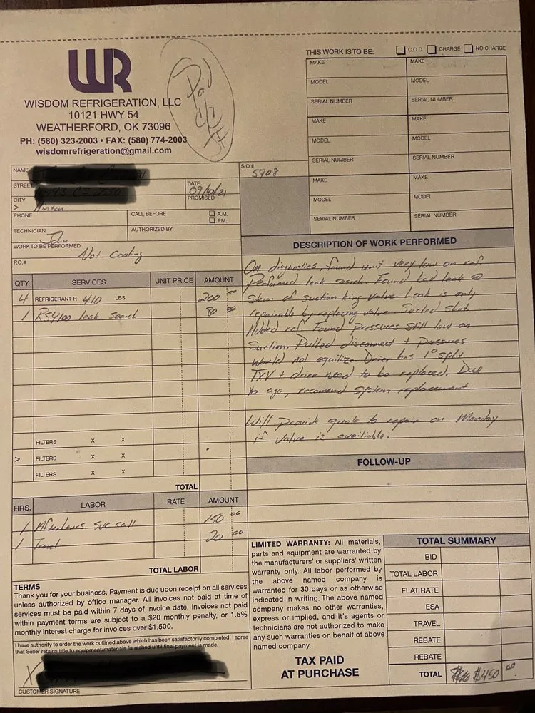 Slide of Wisdom Refrigeration, Heating & Cooling