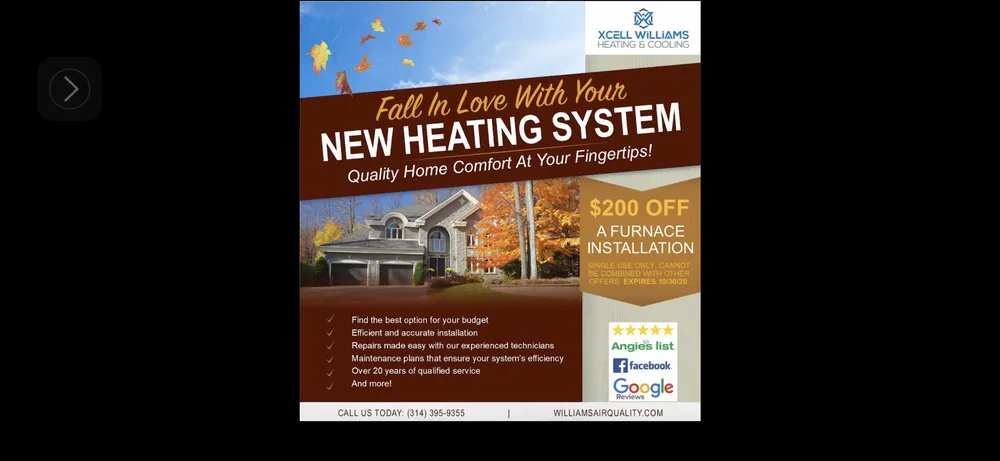 Slide of Xcell Williams Heating & Cooling