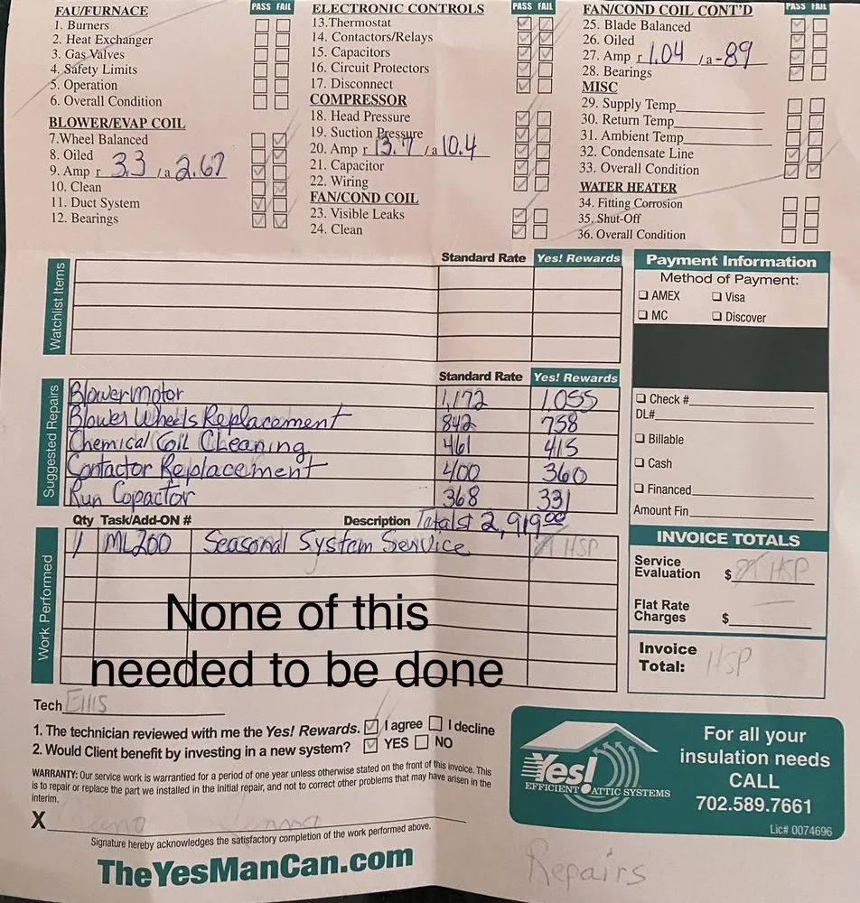 Slide of YES! Air Conditioning, Heating, Plumbing & Electric