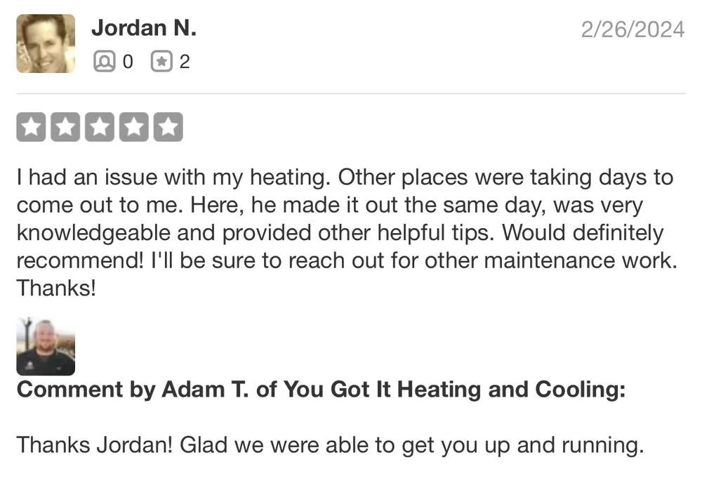 Slide of You Got It Heating and Cooling