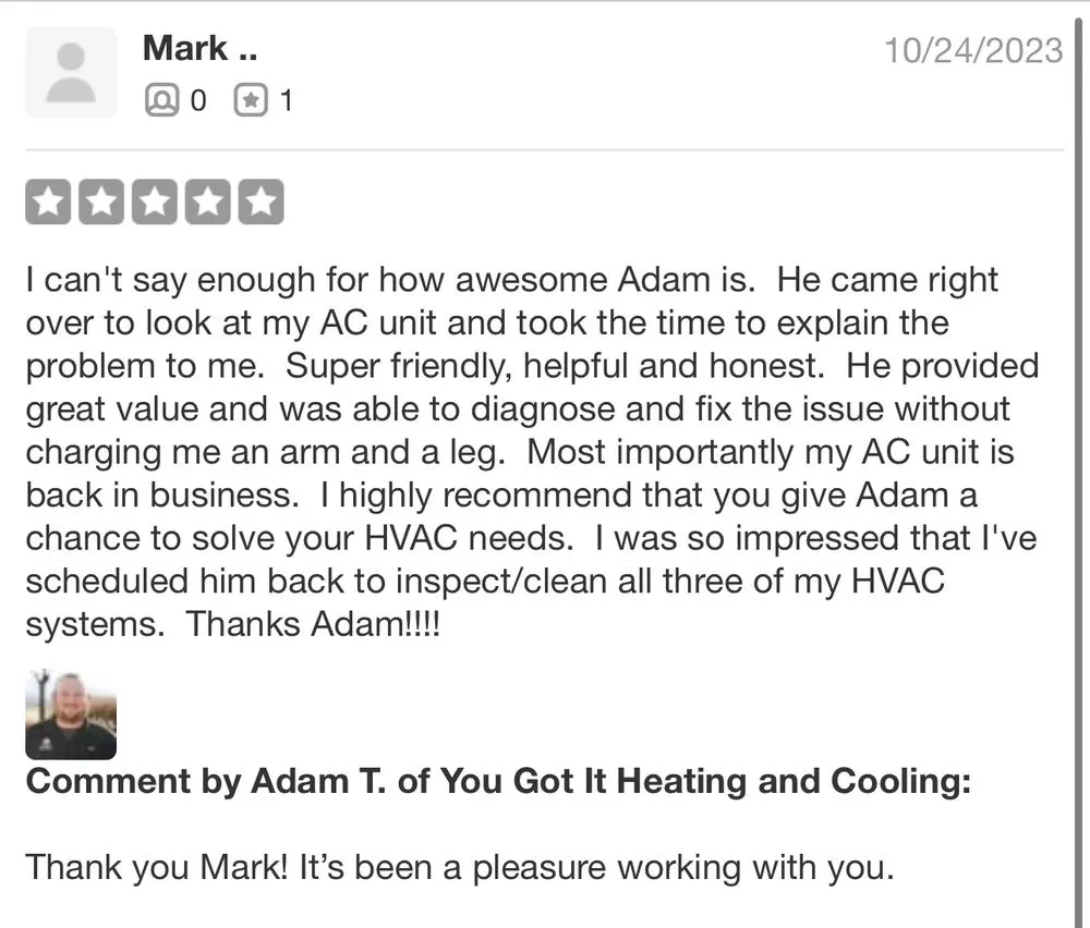 Slide of You Got It Heating and Cooling